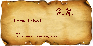 Herm Mihály névjegykártya